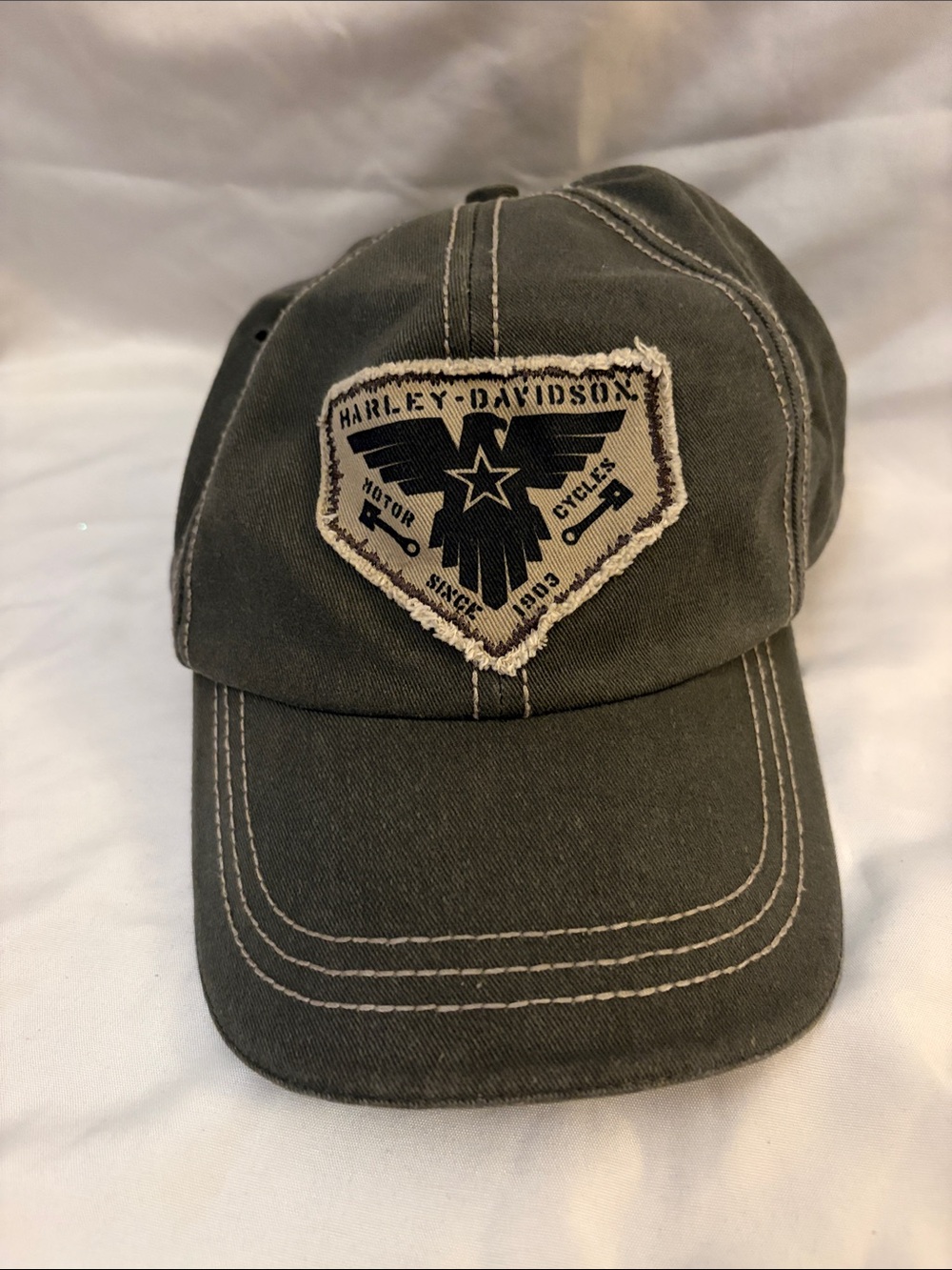 Harley-Davidson Olive Green Patch Logo Cap